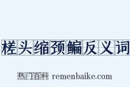 槎头缩颈鳊反义词是什么意思的图片